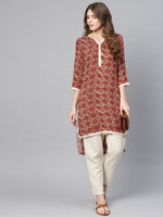 Thumbnail for Ahalyaa Brown Printed Straight kurta