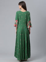 Thumbnail for Ahalyaa Viscose Rayon Green Floral Printed Beautiful Kurta