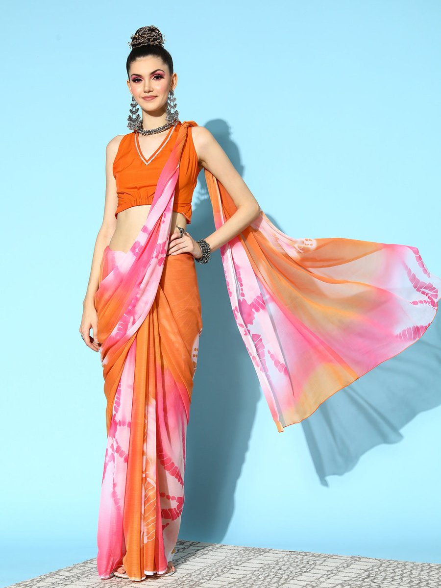 Ahalyaa Abstract Chiffon Saree - Distacart