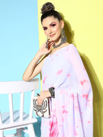 Thumbnail for Ahalyaa Poly Chiffon Abstract Printed Saree - Distacart