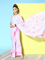 Thumbnail for Ahalyaa Poly Chiffon Abstract Printed Saree - Distacart
