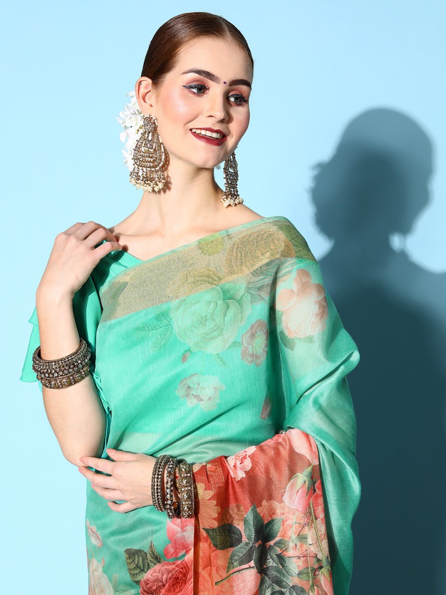 Ahalyaa Floral Printed Saree - Distacart