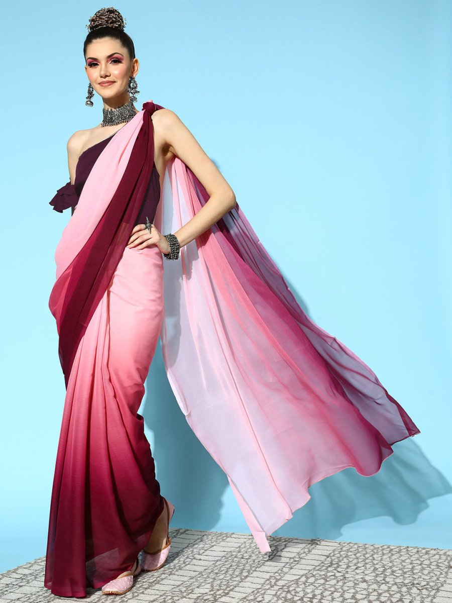 Ahalyaa Abstract Chiffon Saree - Distacart