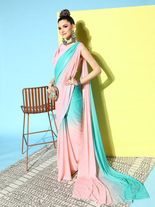 Ahalyaa Poly Chiffon Ombre Saree - Distacart