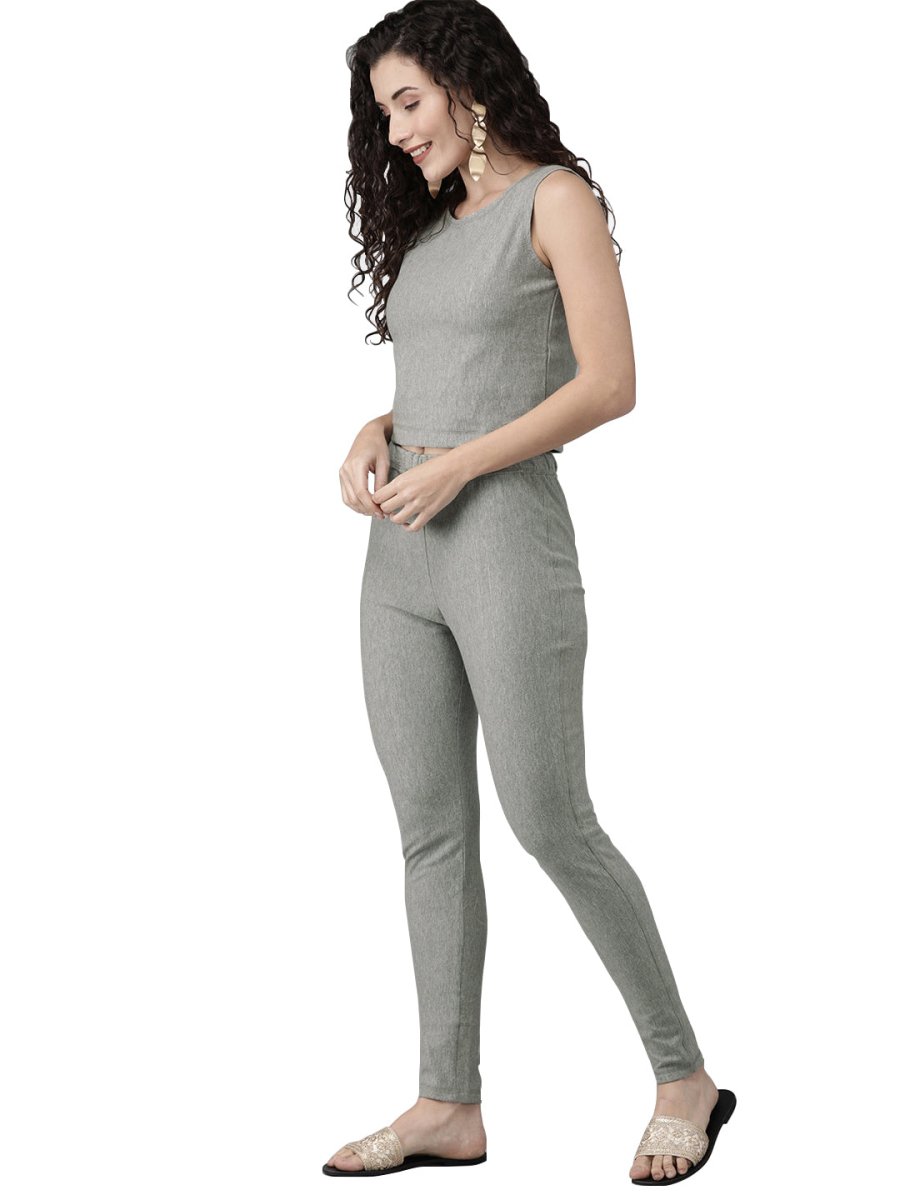 Ahalyaa Women Grey Indo Western Set