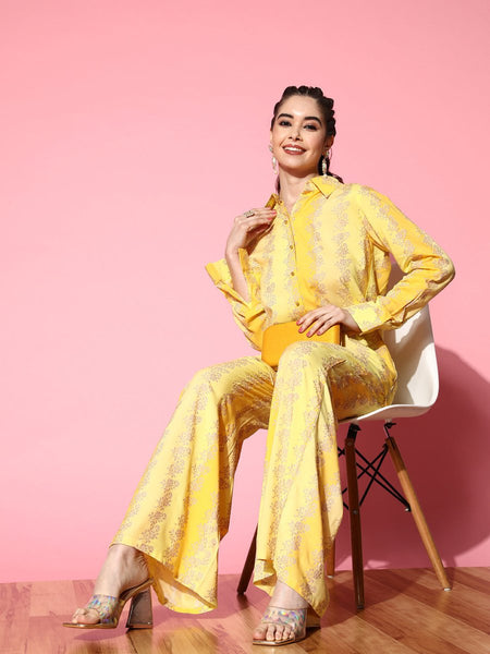Ahalyaa Floral Printed Shirt and Palazzos - Distacart