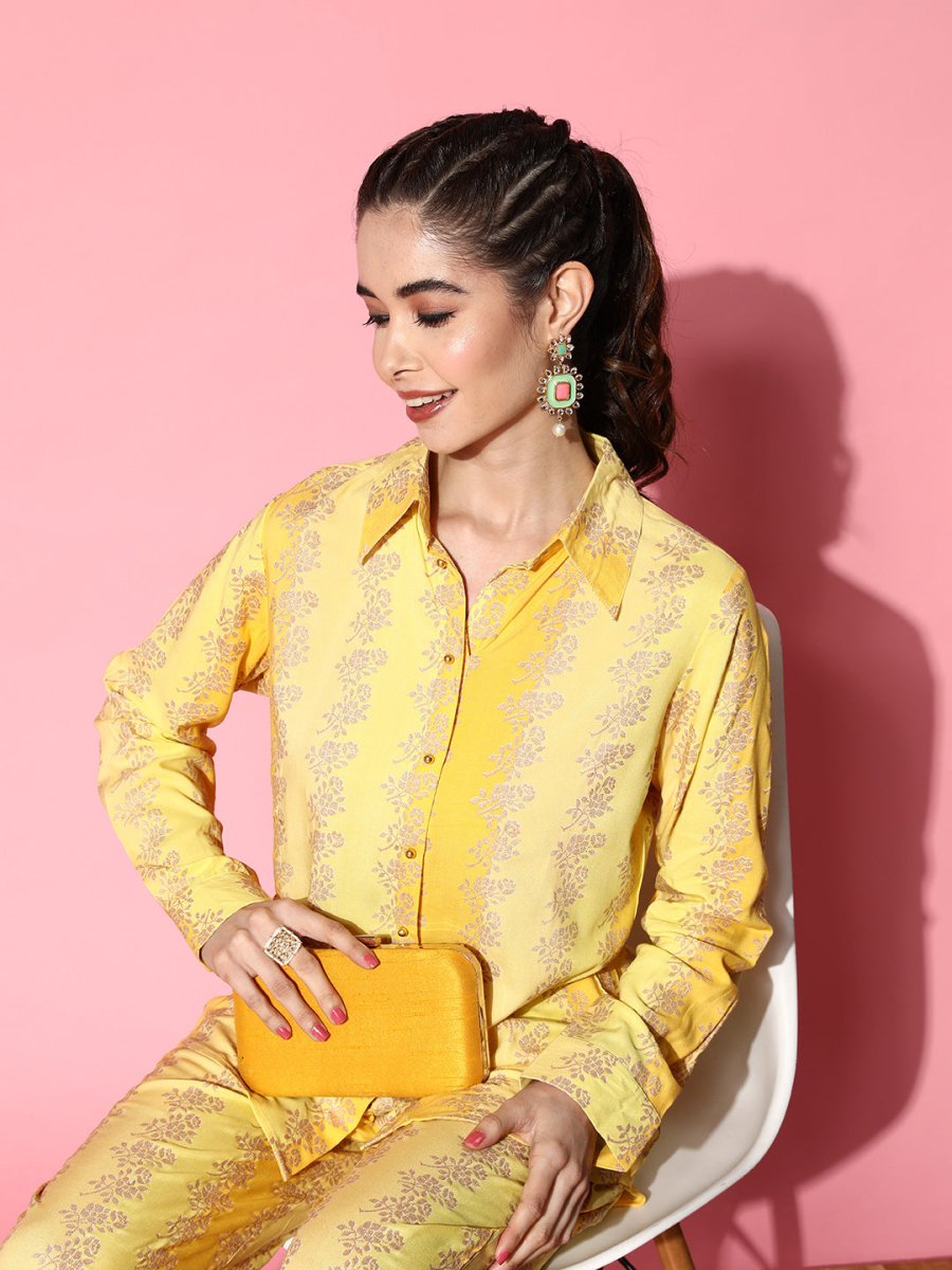 Ahalyaa Floral Printed Shirt and Palazzos - Distacart