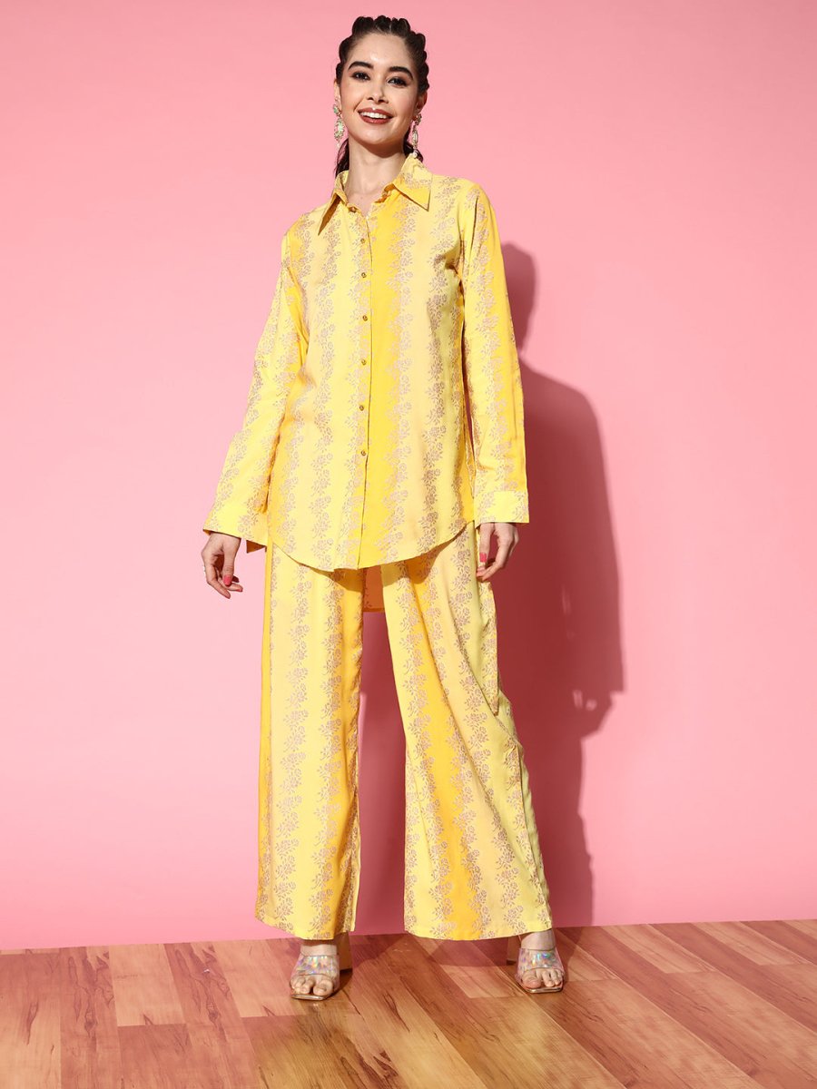 Ahalyaa Floral Printed Shirt and Palazzos - Distacart