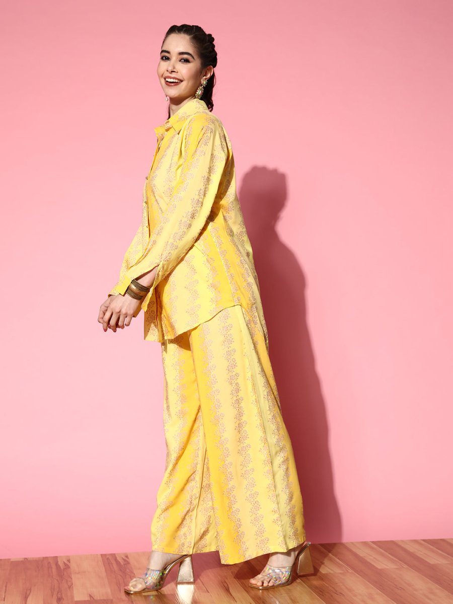Ahalyaa Floral Printed Shirt and Palazzos - Distacart