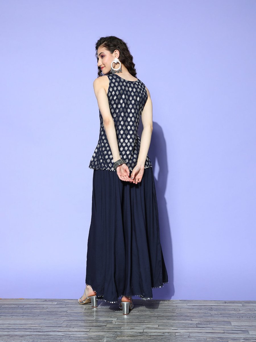 Ahalyaa Woven Design Tunic & Palazzo Co-ords - Distacart