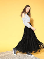 Thumbnail for Ahalyaa Women White & Black Printed Top & Skirt - Distacart