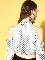 Thumbnail for Ahalyaa Women White & Black Printed Top & Skirt - Distacart