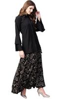 Thumbnail for Ahalyaa Indowestern Black Shirt With Skirt Set