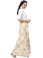 Thumbnail for Ahalyaa White Straight Cotton Indowestern Set