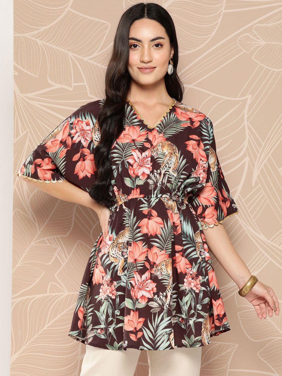 Ahalyaa Floral Printed Tunic - Distacart