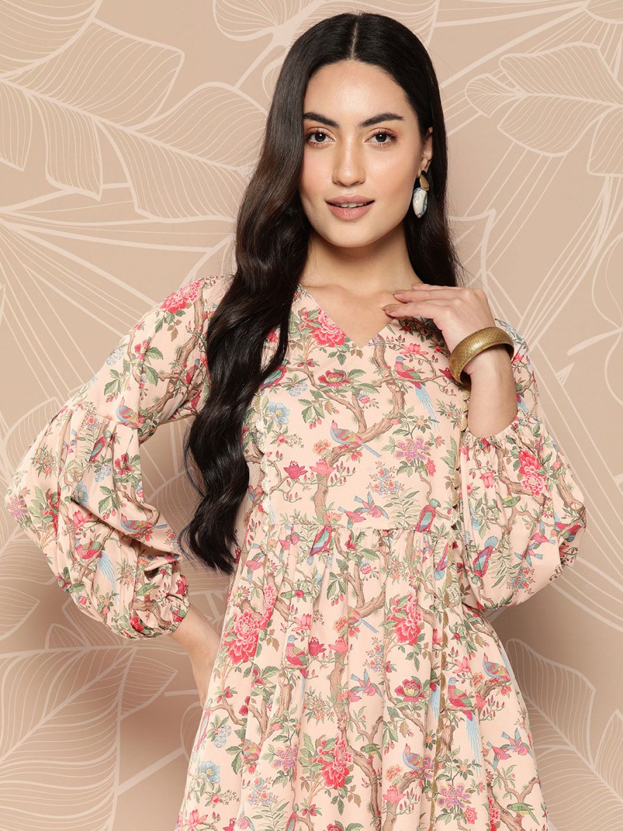 Ahalyaa Floral Printed Tunic - Distacart