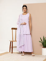 Thumbnail for Ahalyaa Women Ethnic Motifs Printed Kurti With Sharara & With Dupatta - Distacart