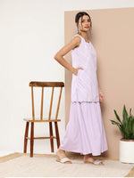 Thumbnail for Ahalyaa Women Ethnic Motifs Printed Kurti With Sharara & With Dupatta - Distacart