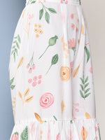 Thumbnail for Ahalyaa Women White Floral Printed Pleated Kurta with Sharara & With Dupatta - Distacart