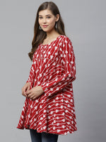 Thumbnail for Ahalyaa Maroon Printed Tunic
