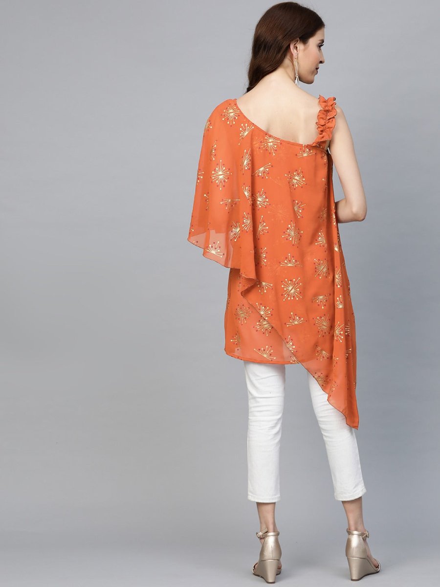 Ahalyaa Women One Shoulder Printed Tunic