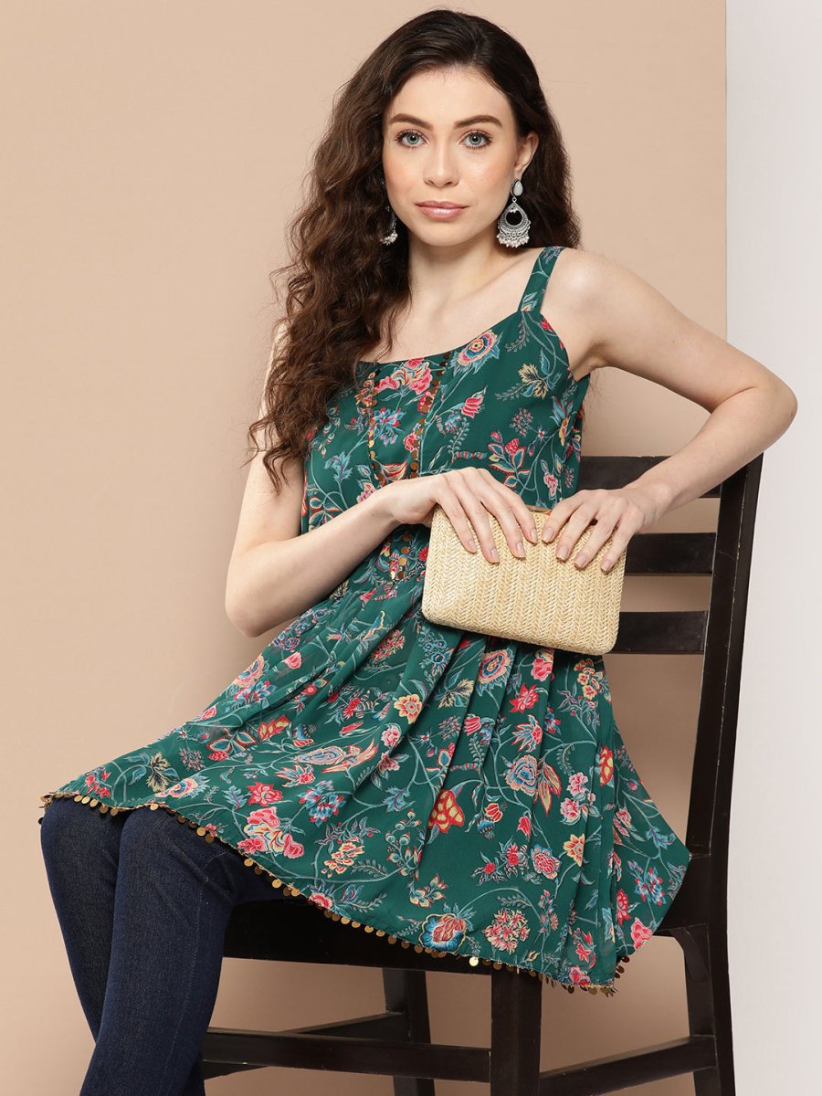 Ahalyaa Floral Printed Tunic - Distacart