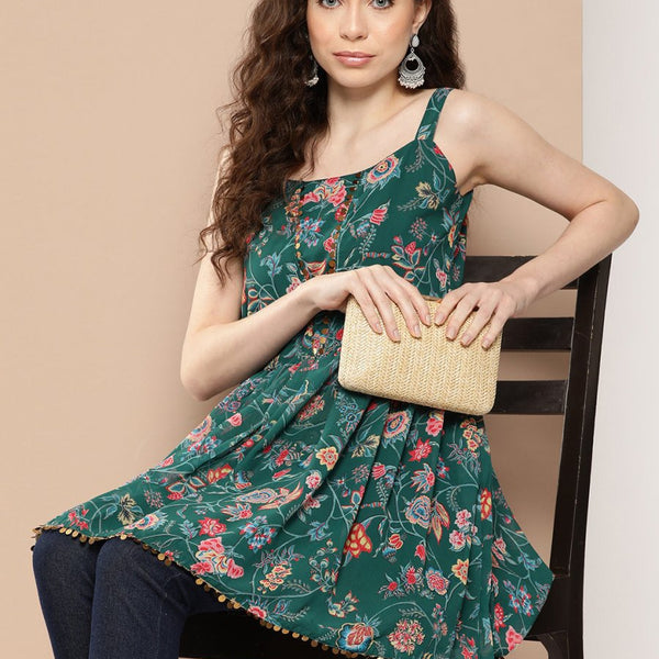 Ahalyaa Floral Printed Tunic - Distacart