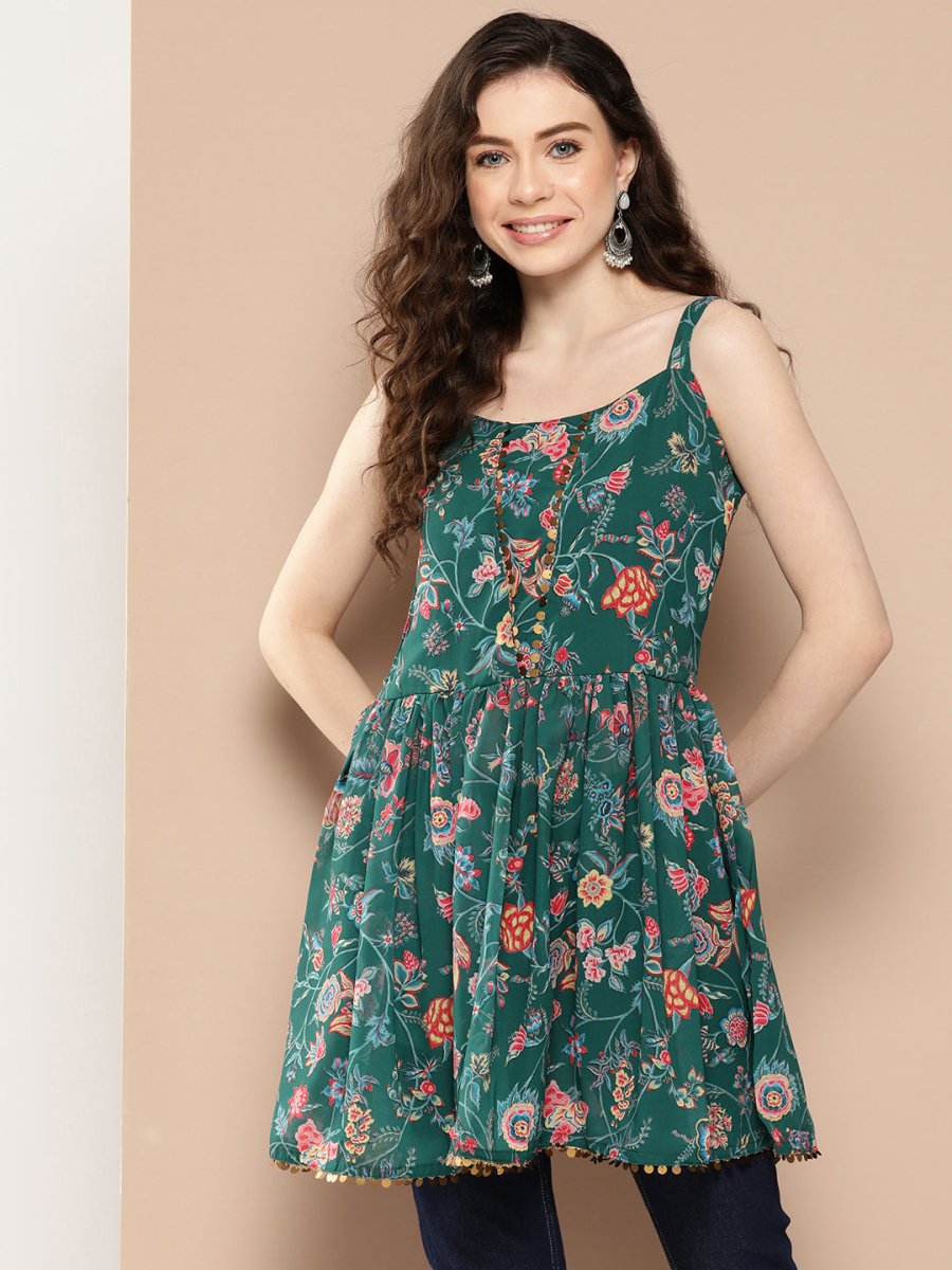 Ahalyaa Floral Printed Tunic - Distacart