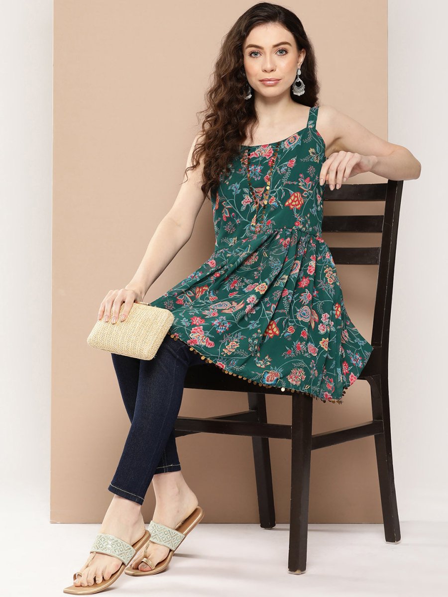Ahalyaa Floral Printed Tunic - Distacart