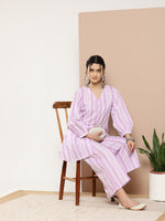 Thumbnail for Ahalyaa Women Striped Crepe Co-Ords - Distacart