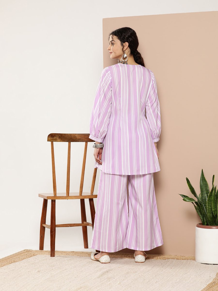 Ahalyaa Women Striped Crepe Co-Ords - Distacart