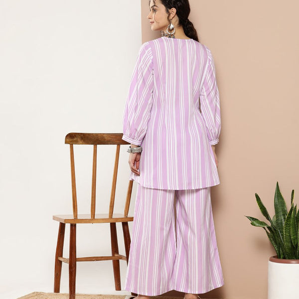 Ahalyaa Women Striped Crepe Co-Ords - Distacart
