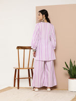 Thumbnail for Ahalyaa Women Striped Crepe Co-Ords - Distacart