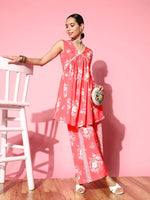Thumbnail for Ahalyaa Floral Printed Crepe Co-Ords - Distacart
