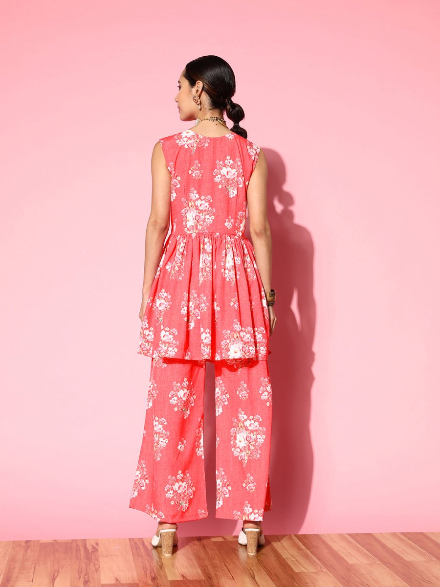 Ahalyaa Floral Printed Crepe Co-Ords - Distacart