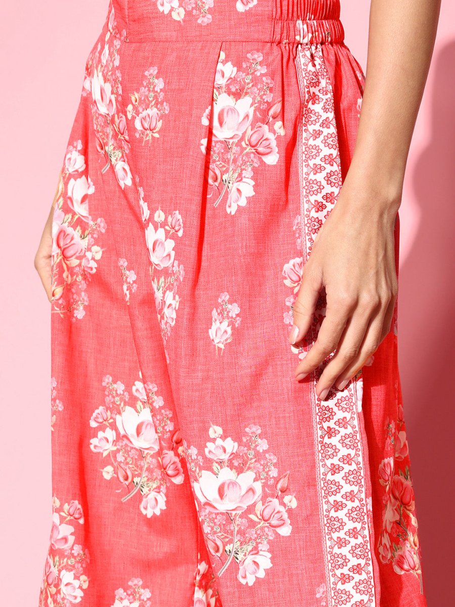 Ahalyaa Floral Printed Crepe Co-Ords - Distacart