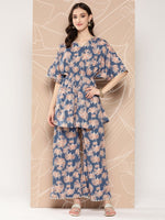 Thumbnail for Ahalyaa Printed Crepe Ethnic Tunic With Palazzos - Distacart