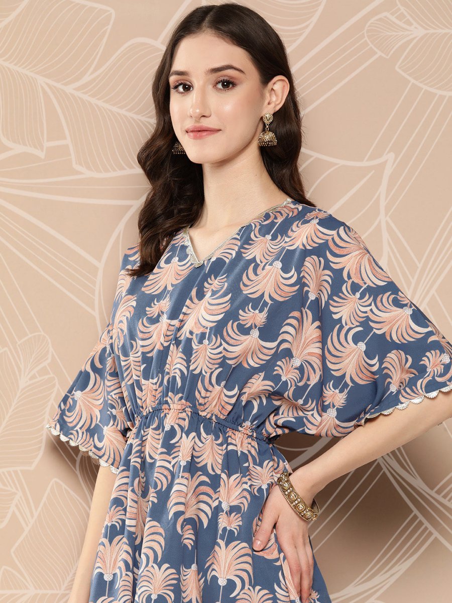 Ahalyaa Printed Crepe Ethnic Tunic With Palazzos - Distacart