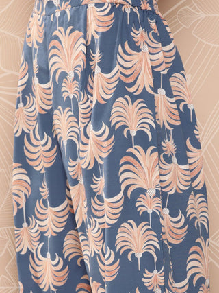 Ahalyaa Printed Crepe Ethnic Tunic With Palazzos - Distacart