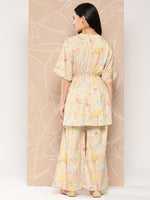 Thumbnail for Ahalyaa Women Printed Crepe Tunic With Palazzos - Distacart