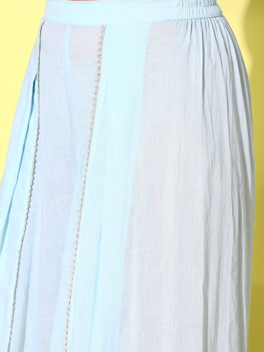Ahalyaa Printed Cotton Tunic with Palazzos - Distacart