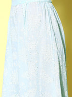 Thumbnail for Ahalyaa Blue Pure Cotton Tunic & Palazzos Ethnic Co-Ords - Distacart