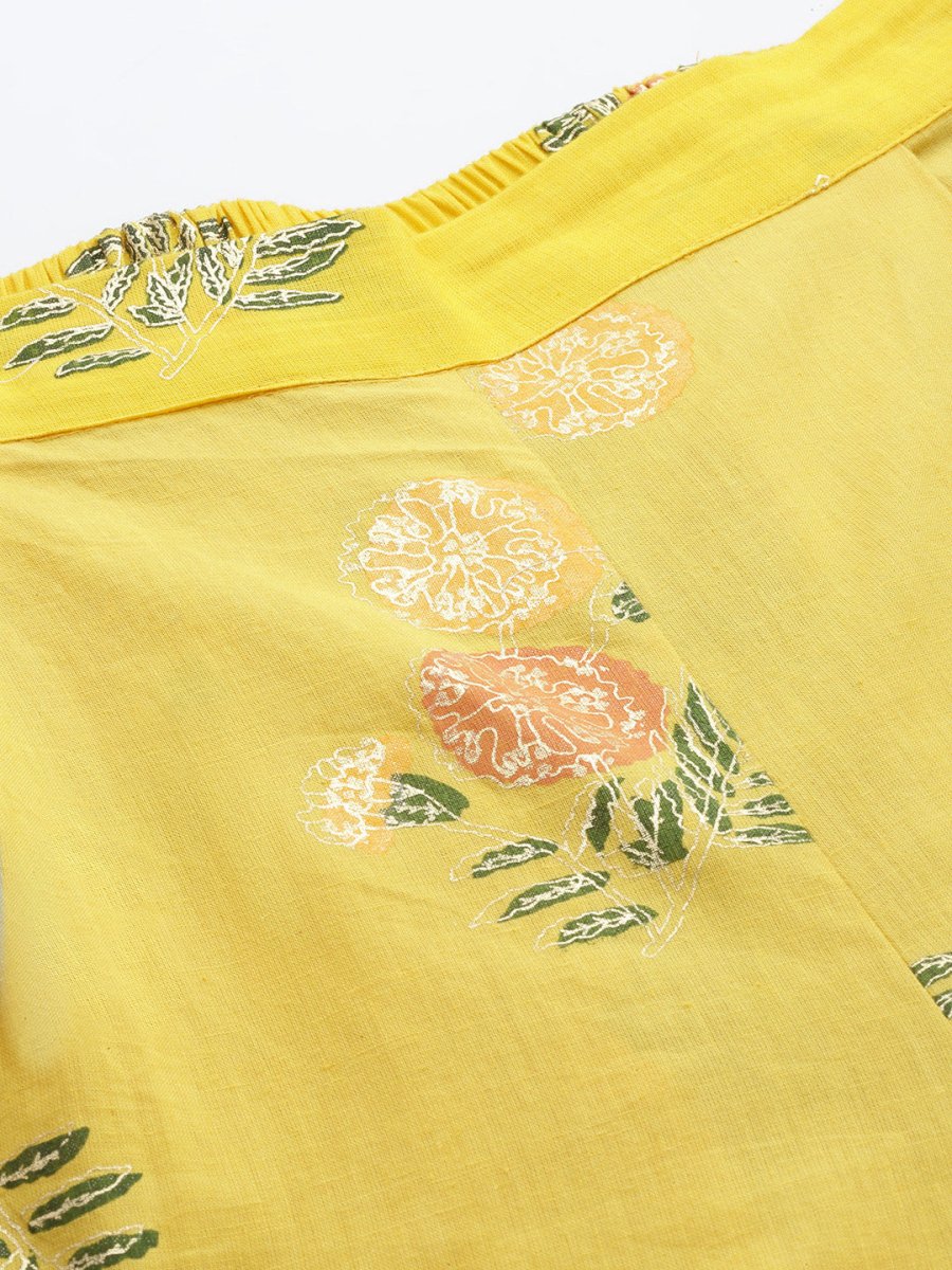 Ahalyaa Printed Pure Cotton Tunic With Palazzos - Distacart