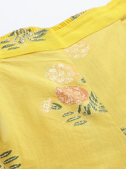 Ahalyaa Printed Pure Cotton Tunic With Palazzos - Distacart
