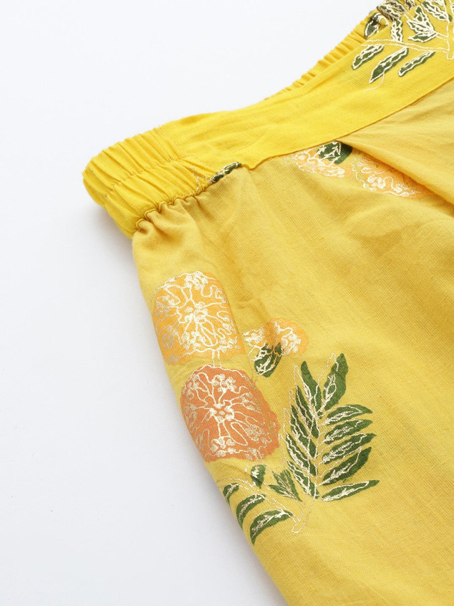 Ahalyaa Printed Pure Cotton Tunic With Palazzos - Distacart