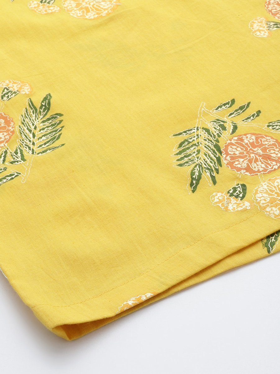Ahalyaa Printed Pure Cotton Tunic With Palazzos - Distacart