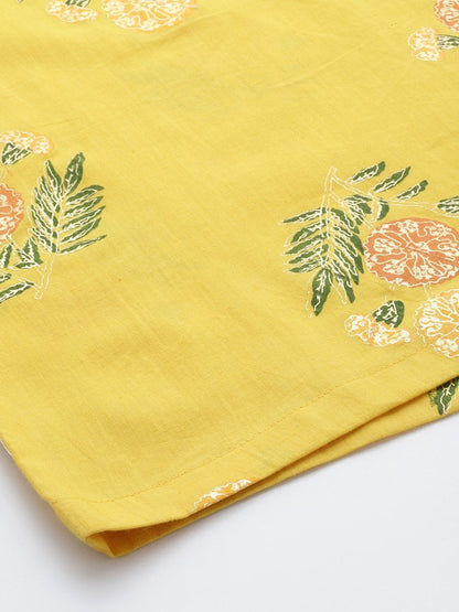 Ahalyaa Printed Pure Cotton Tunic With Palazzos - Distacart