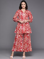 Thumbnail for Ahalyaa Printed Pure Cotton Tunic With Palazzos - Distacart