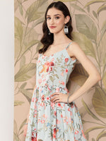Thumbnail for Ahalyaa Women Floral Printed Regular Kurti with Sharara - Distacart