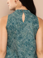 Thumbnail for Ahalyaa Printed Crepe Ethnic Halter Neck Tunic With Skirt - Distacart